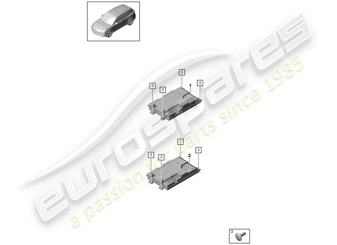 porsche 2018 (cayenne e3 9ya/9yb) verstärker teilediagramm
