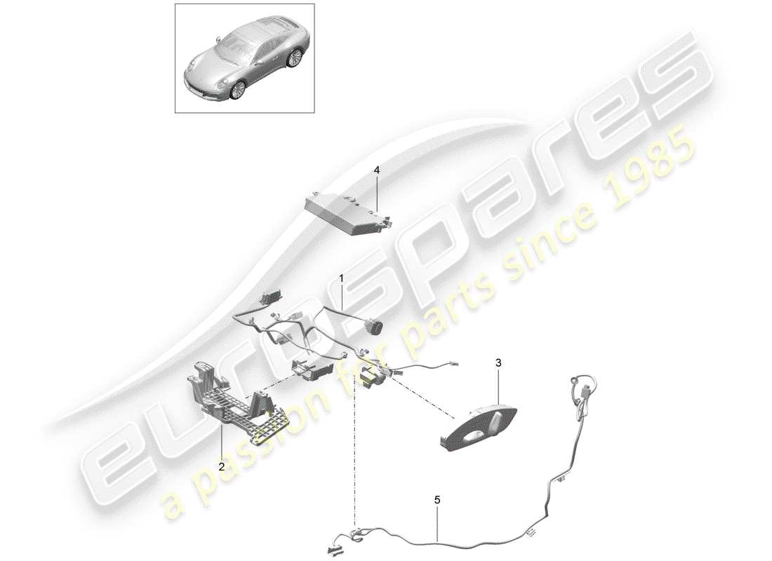 porsche 2020 (991-2) kabelbäume ersatzteildiagramm