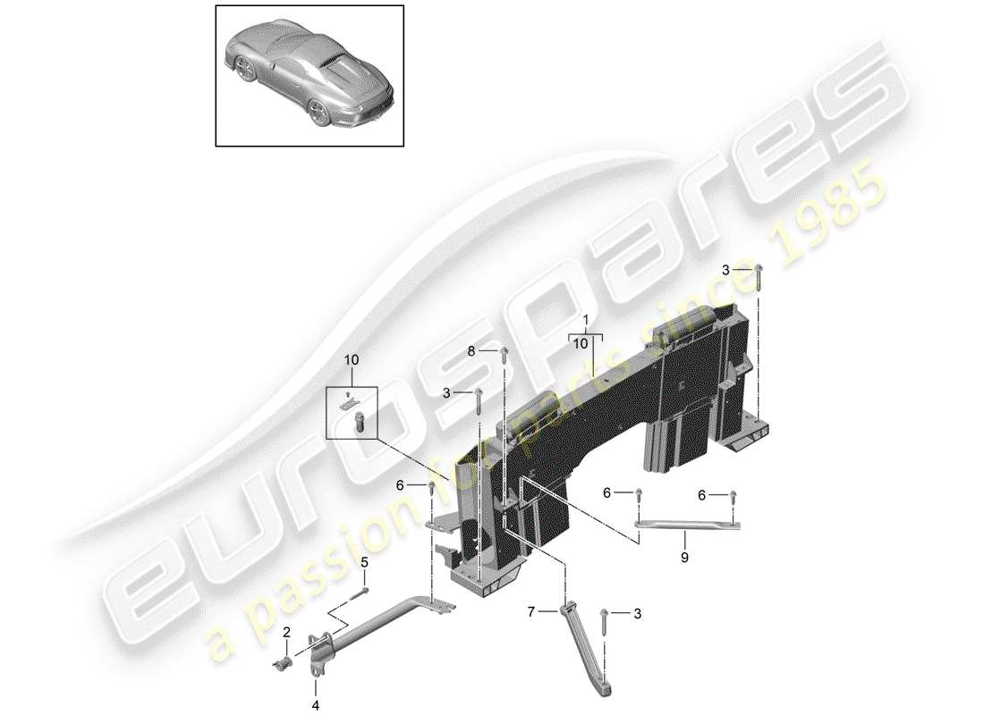 porsche 2017 (991-2 r/gt3/rs) überrollschutz ersatzteildiagramm