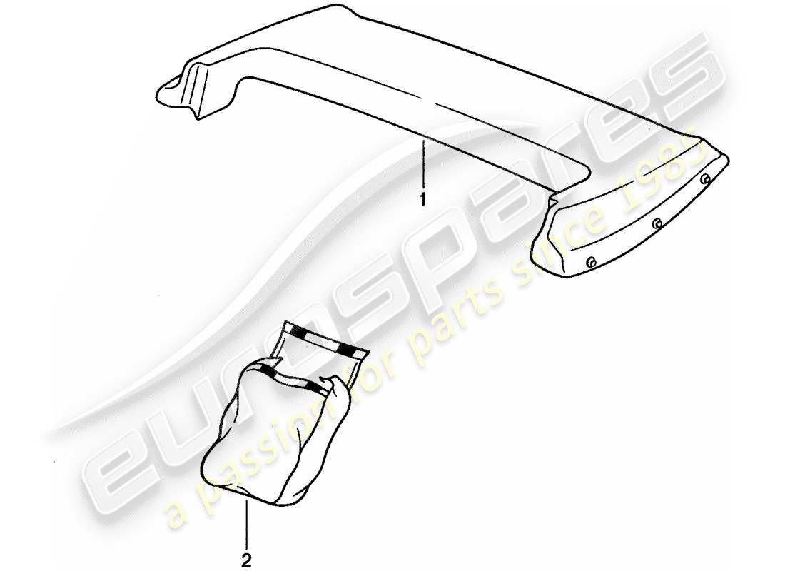 porsche 1992 (968) kofferraumabdeckung ersatzteildiagramm