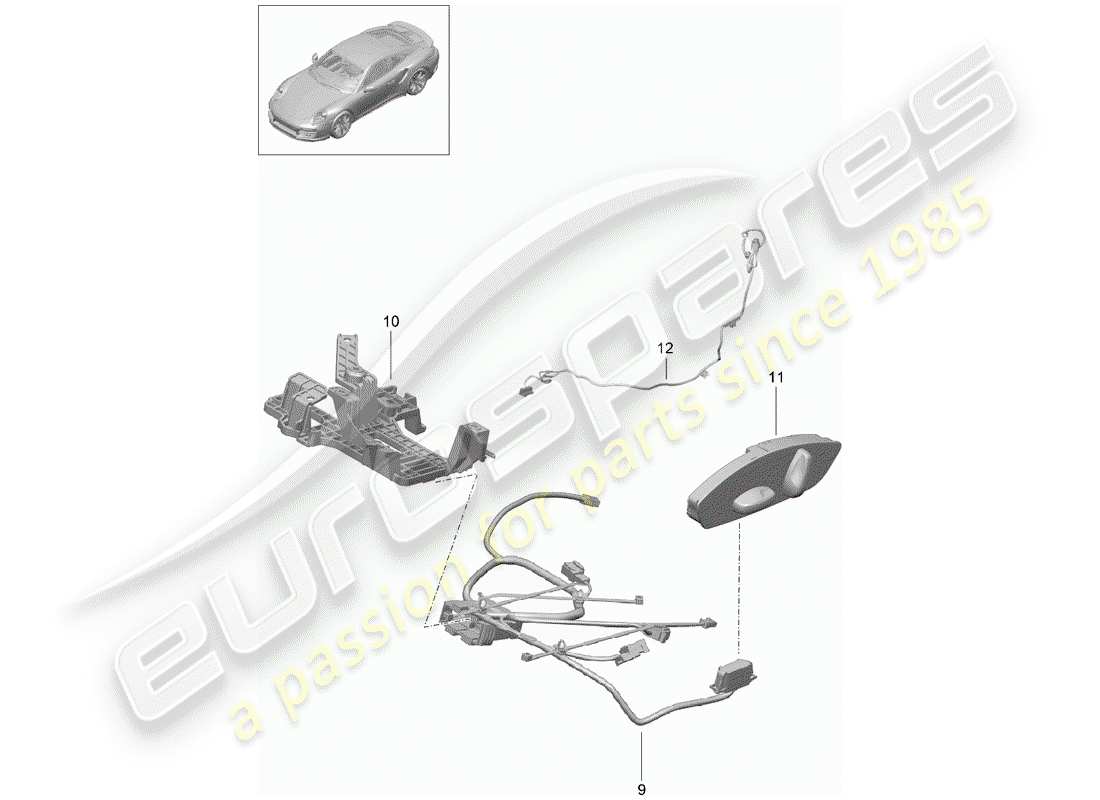 porsche 2019 (991-2 turbo) kabelbäume teilediagramm