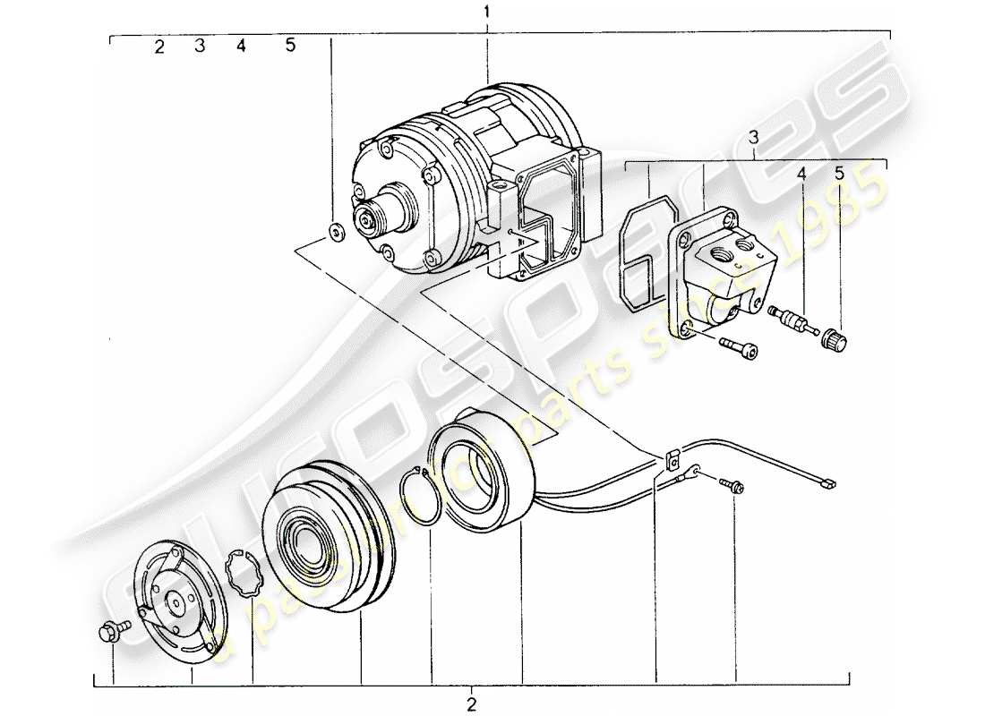 porsche 1991 (964) kompressor teilediagramm