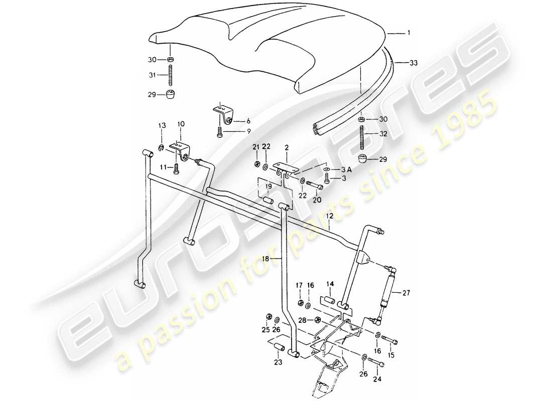 porsche 1991 (964) hintere abdeckung ersatzteildiagramm