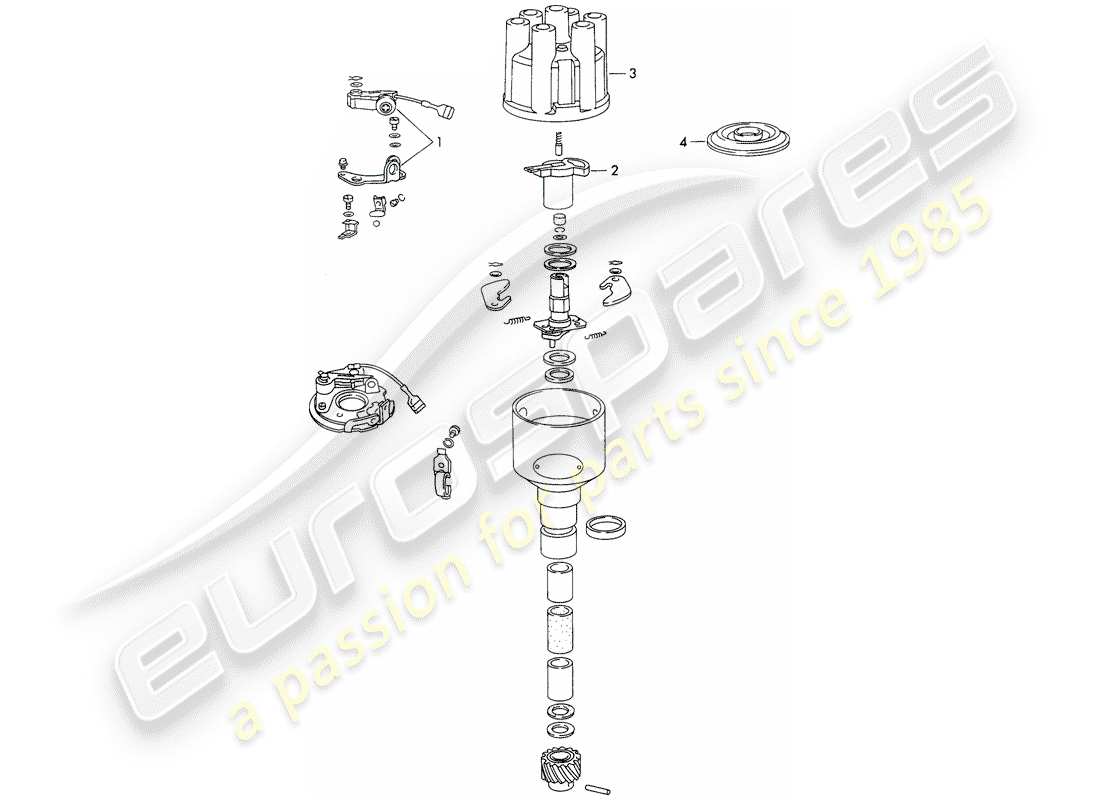 porsche 1972 (911) verteiler - - bosch - ersatzteildiagramme