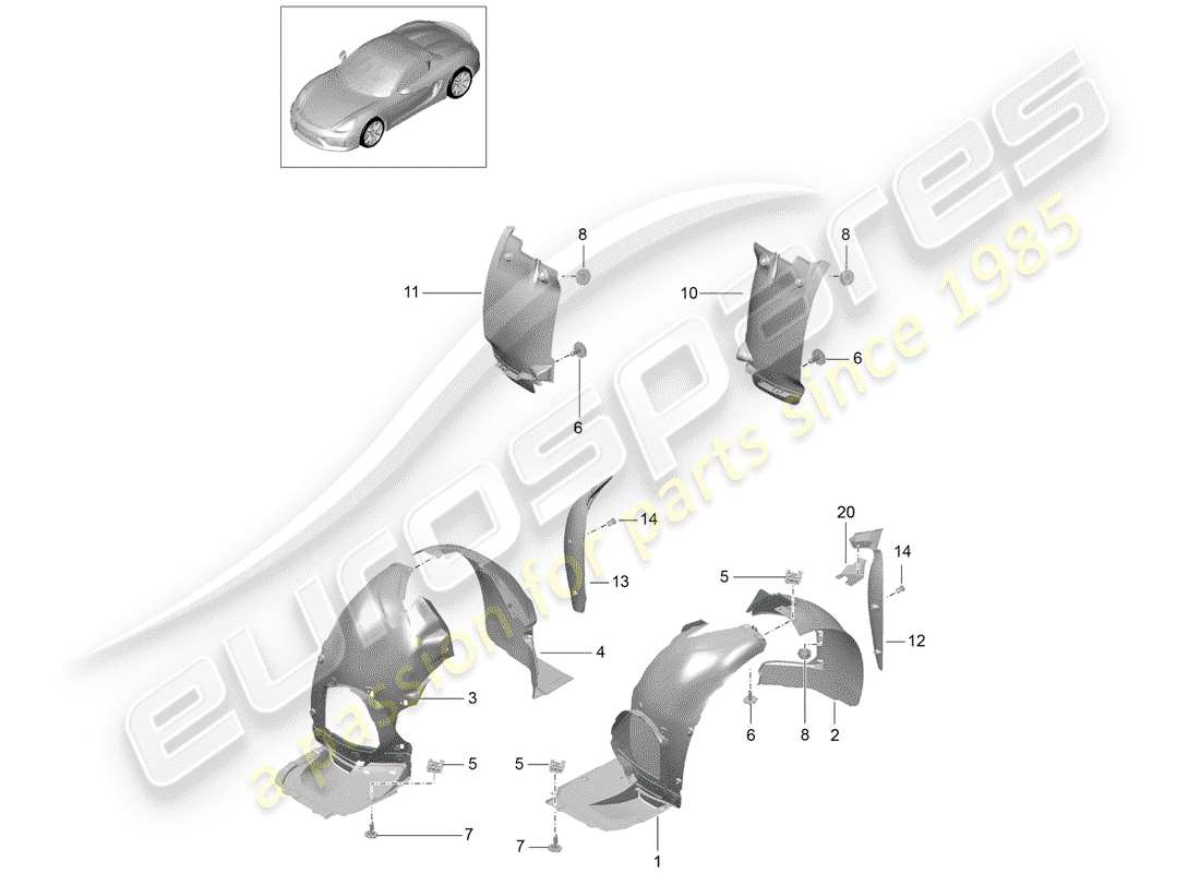 porsche 2016 (981 boxster spyder) trims-teilediagramm