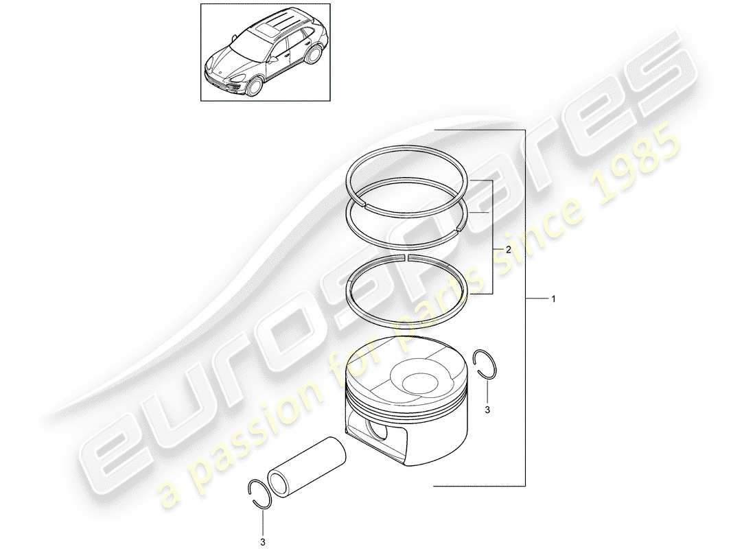 porsche 2014 (cayenne e2 92a) kolben-teilediagramm