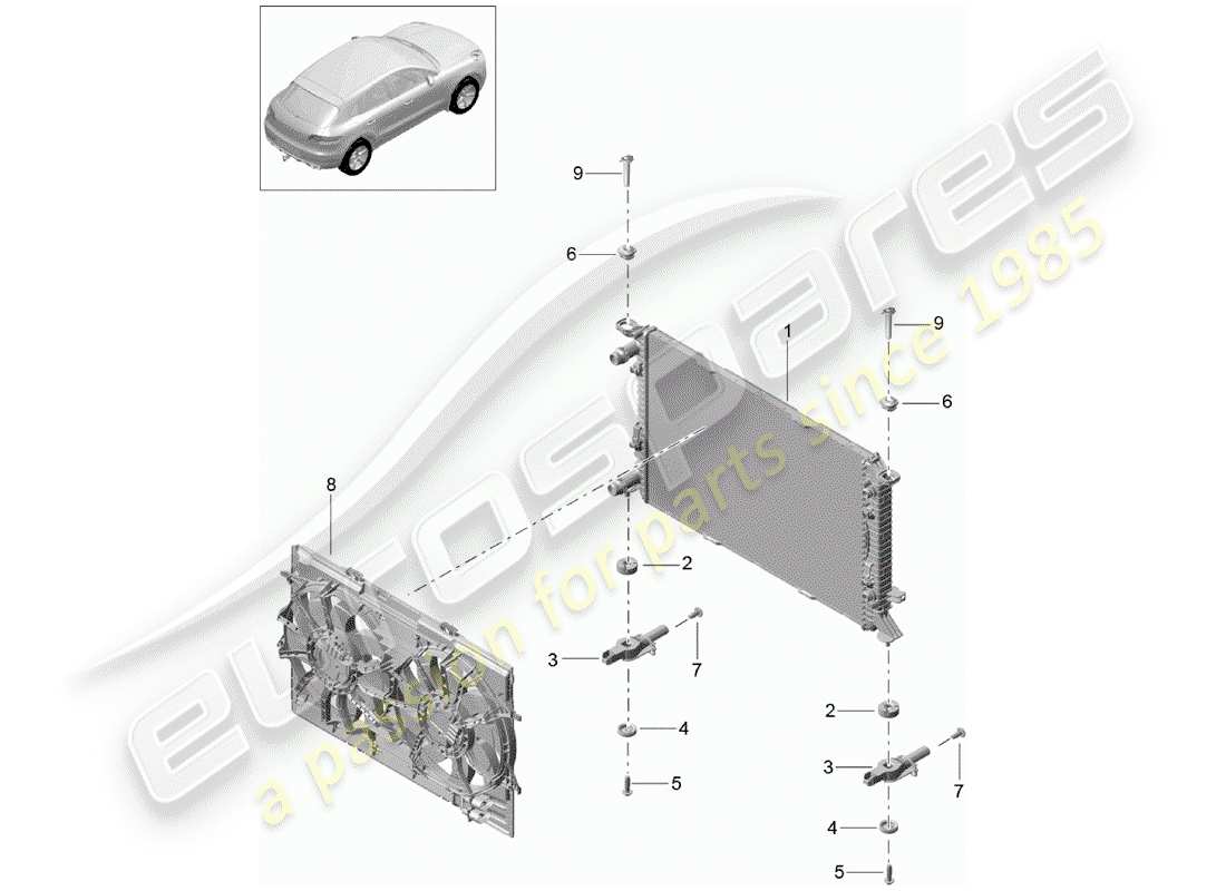 porsche 2016 (macan) wasserkühlung teilediagramm