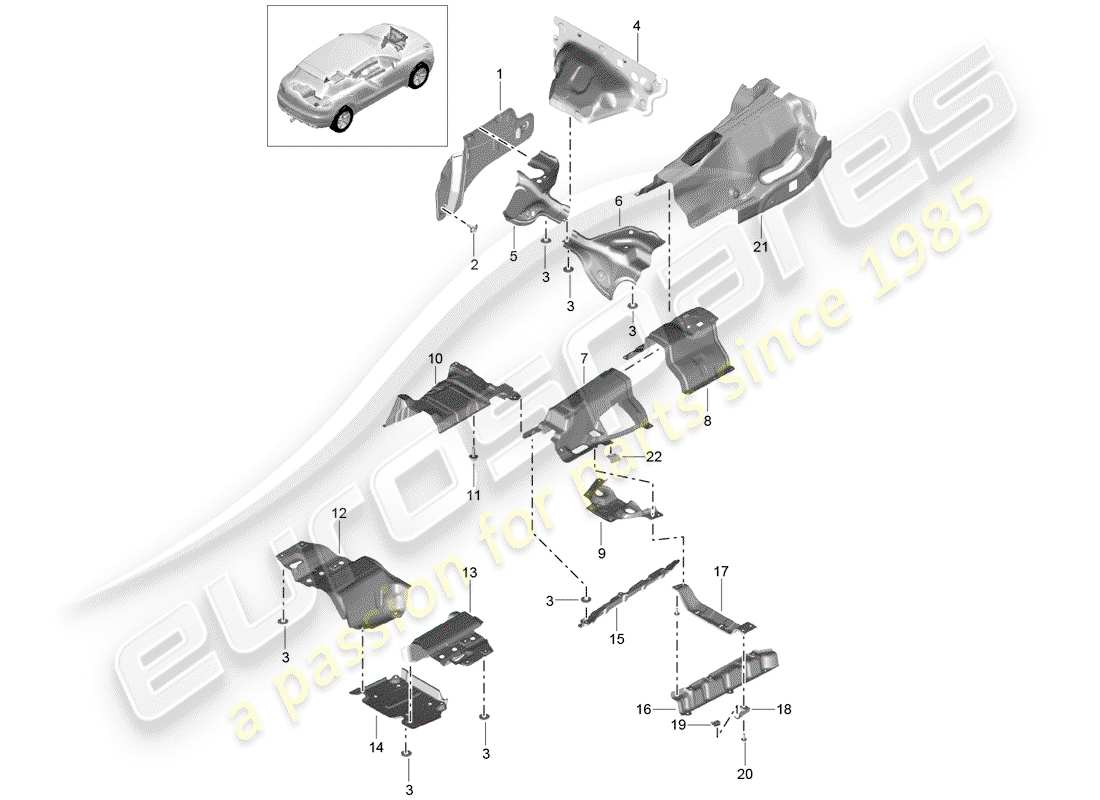 porsche 2017 (macan) lining ersatzteildiagramm