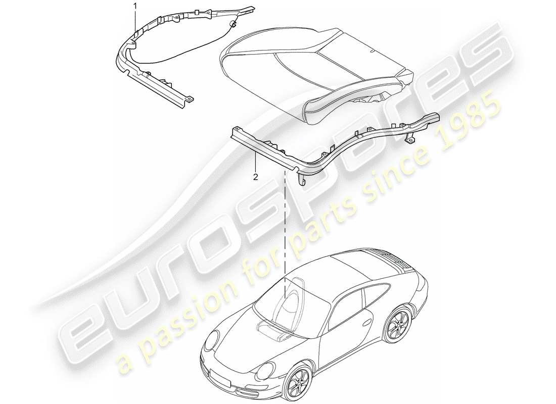 porsche 2010 (997-2) kissenträger ersatzteildiagramm