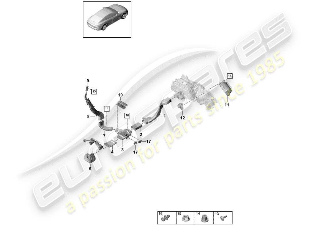 porsche 2017 (panamera 971-1) luftkanal teilediagramm