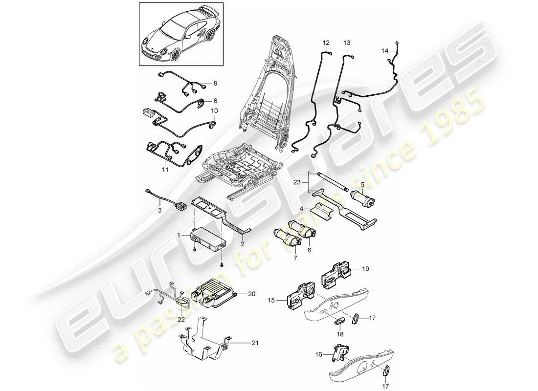 porsche 2013 (997-2 turbo / gt2 rs) kabelbäume ersatzteildiagramm