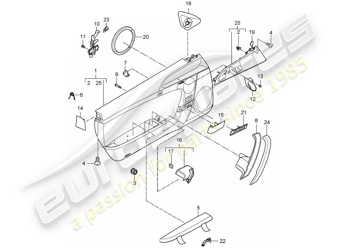 porsche 2010 (997-2) türplatte teilediagramm