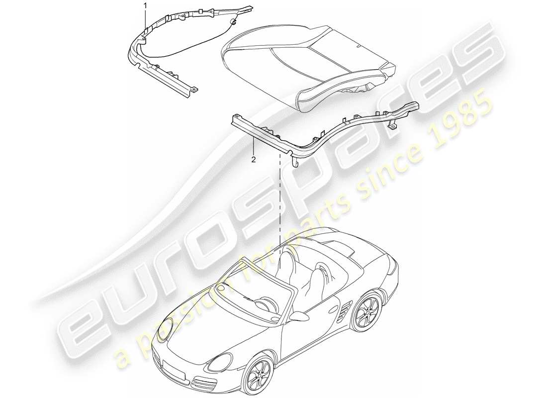 porsche 2008 (987 boxster) kissenträger ersatzteildiagramm