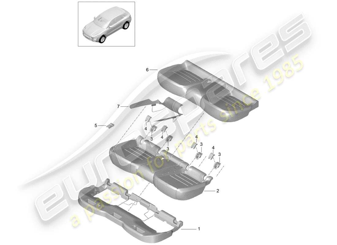 porsche 2017 (macan) schaumteil teilediagramm