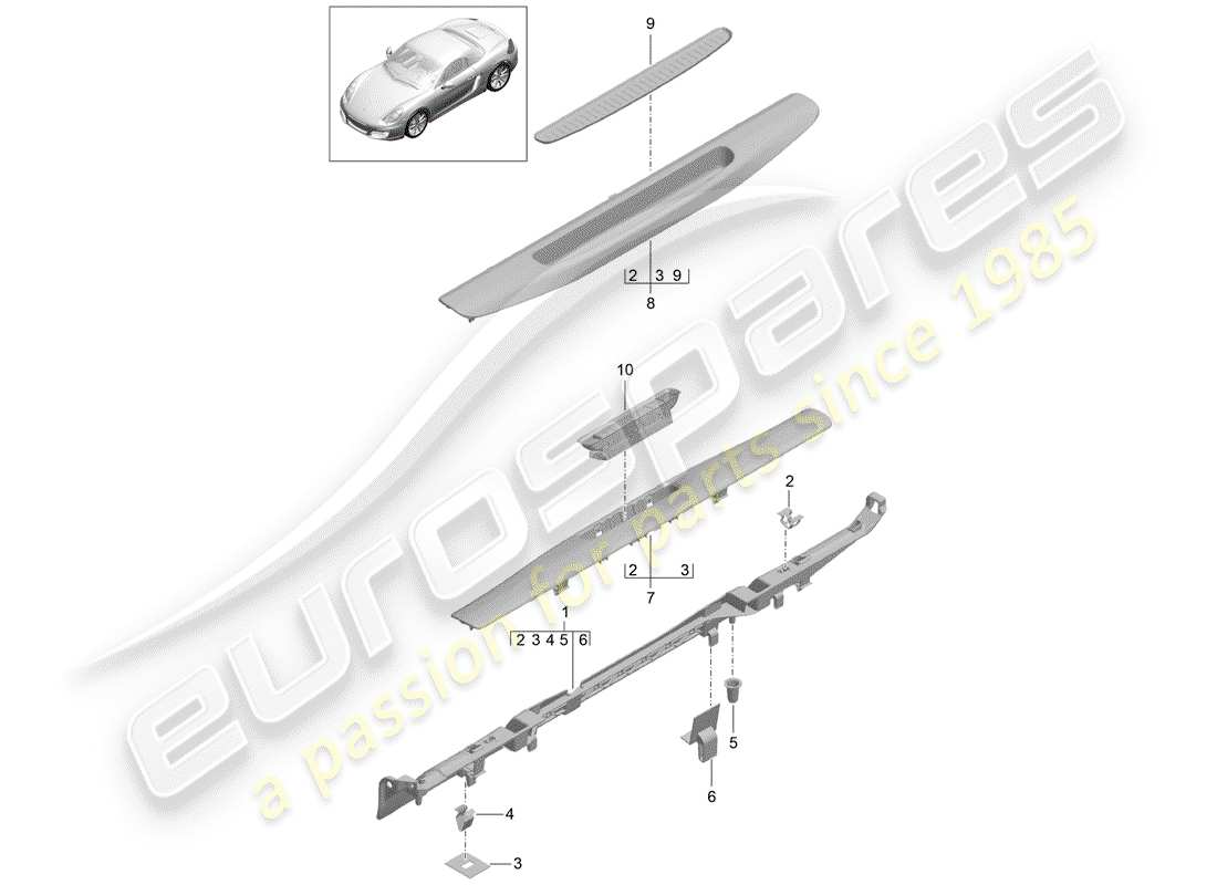 porsche 2015 (981 boxster) lining ersatzteildiagramm