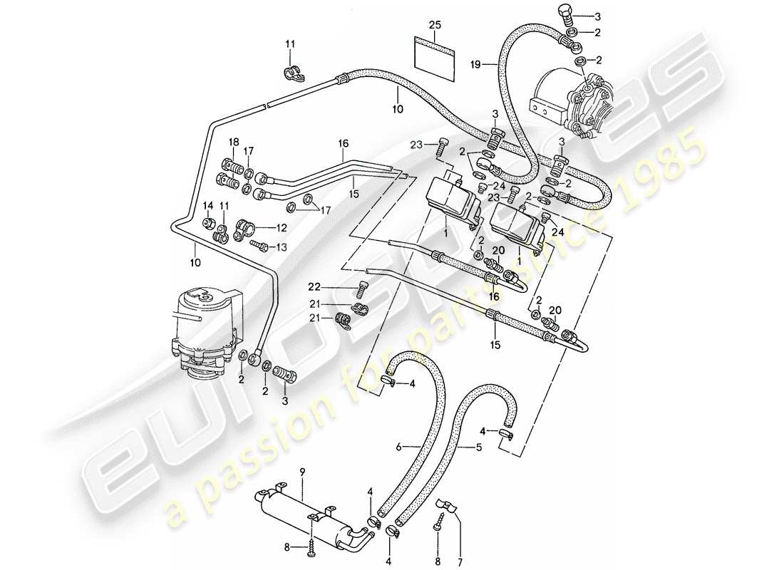 porsche 1988 (959) aufladung 3 ersatzteildiagramm