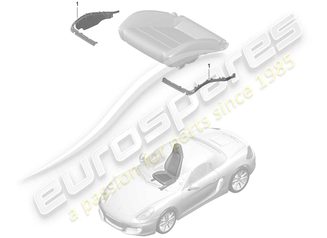 porsche 2016 (981 boxster) polsterung für sitz ersatzteildiagramm