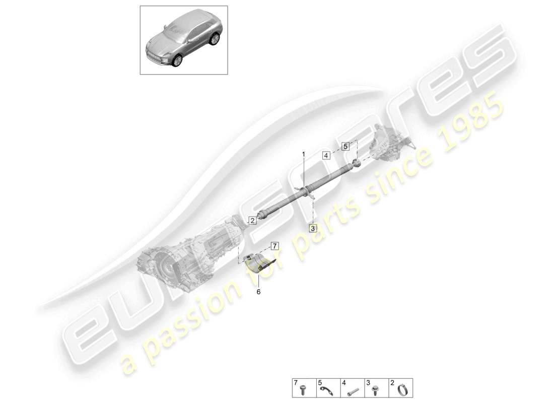porsche 2020 (macan) kardanwelle teilediagramm