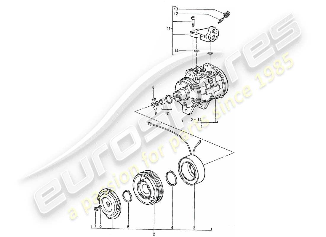 porsche 1992 (968) kompressor teilediagramm