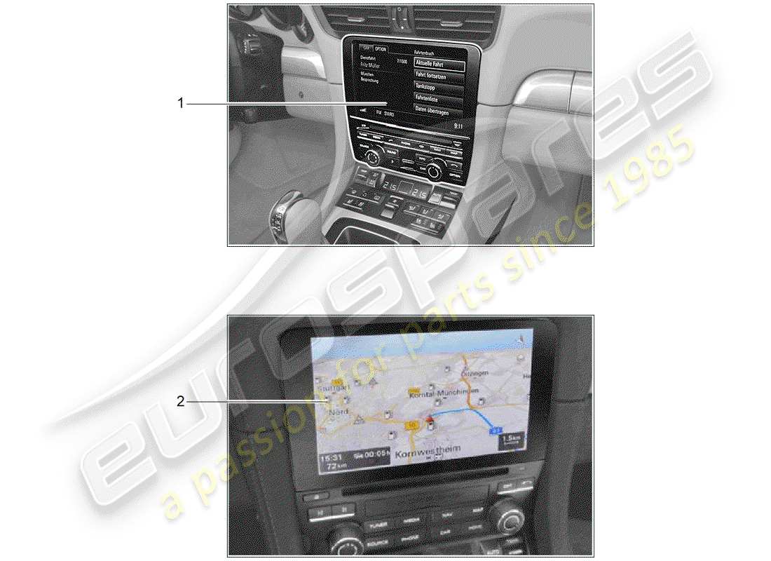 porsche 2020 (tequipment 98x/99x) navigationssystem teilediagramm