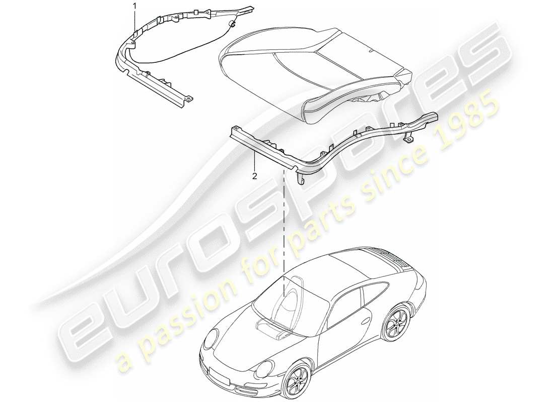porsche 2007 (997-1) kissenträger teilediagramm
