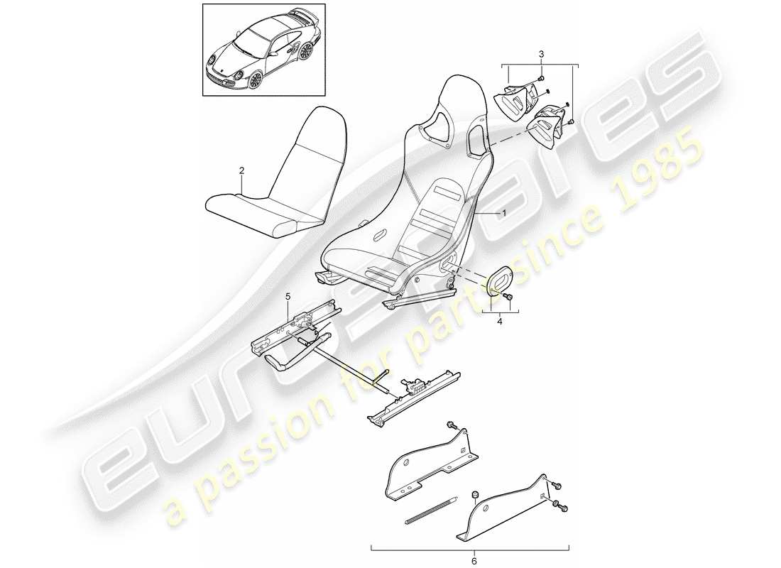porsche 2012 (997-2 turbo / gt2 rs) seat-ersatzteildiagramm