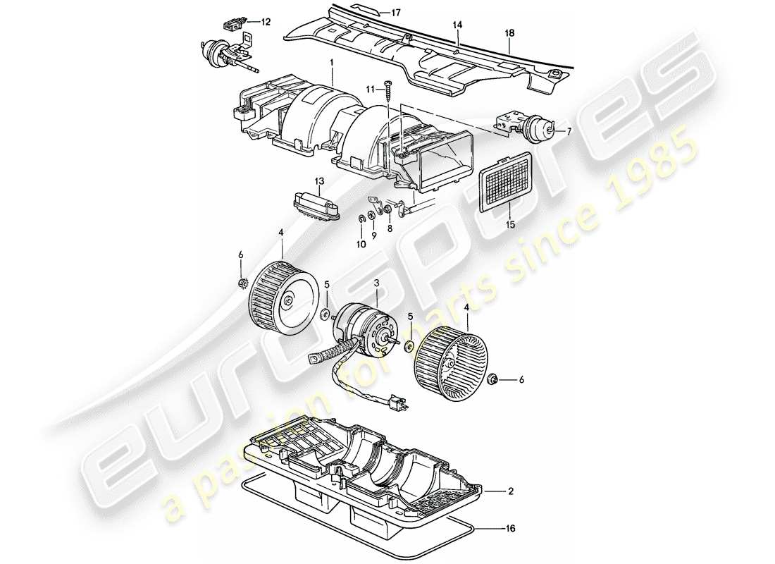 porsche 1986 (944) fan-teilediagramm