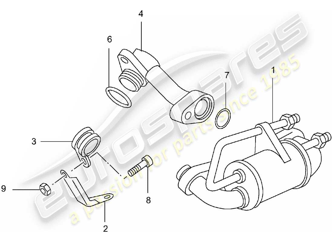 porsche 2005 (996 turbo / gt2) kraftstoffkühlung teilediagramm