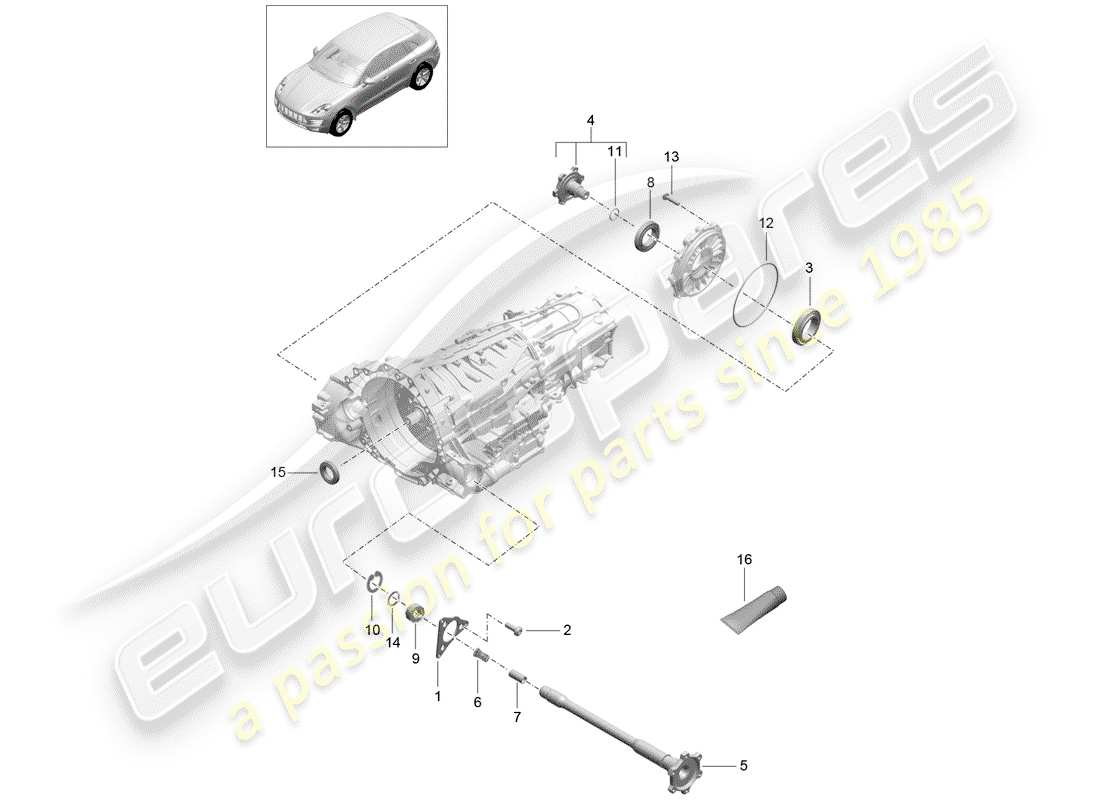 porsche 2016 (macan) - pdk - teilediagramm