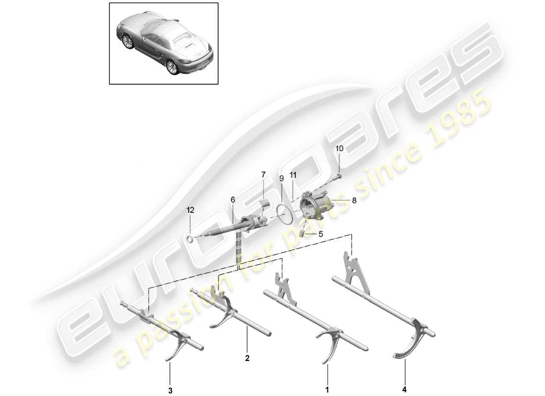 porsche 2015 (981 boxster) schaltgetriebe ersatzteildiagramm