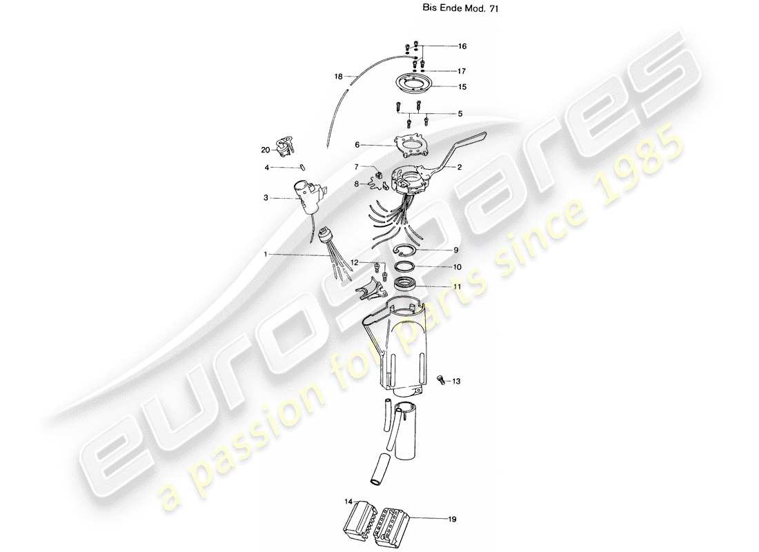 porsche 1976 (914) lenkstockschalter - d >> - mj 1971 ersatzteildiagramm