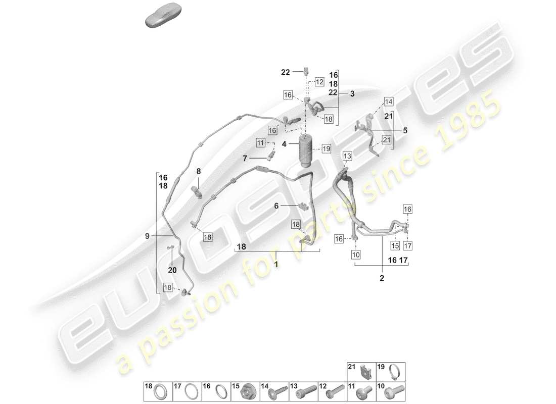 porsche 2020 (992-1) klimaanlage teilediagramm