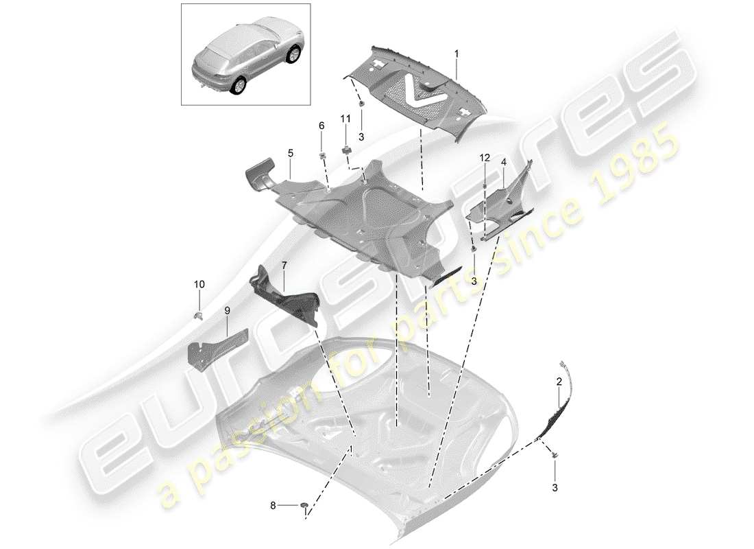 porsche 2017 (macan) lining ersatzteildiagramm