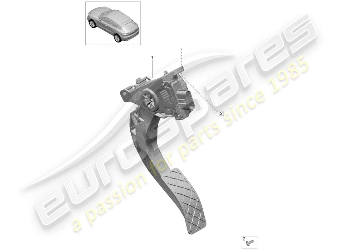 porsche 2020 (macan) gaspedal teilediagramm