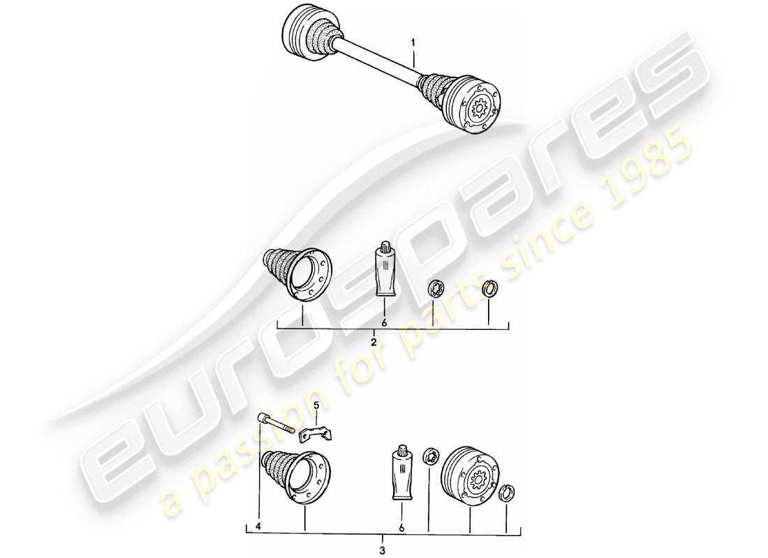 porsche 1981 (924) antriebswelle teilediagramm