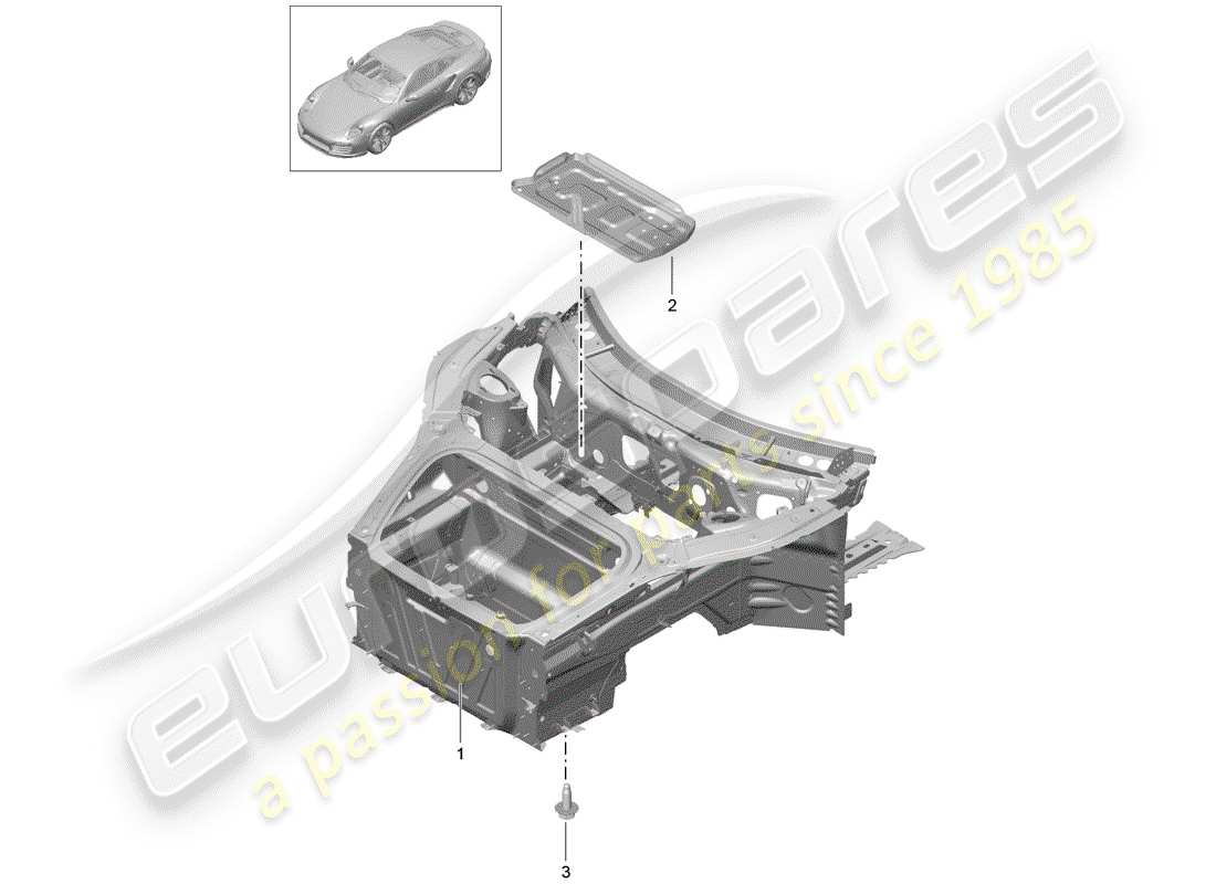 porsche 2017 (991-2 turbo) front end teilediagramm