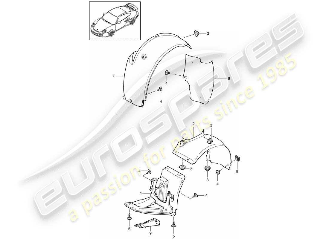porsche 2011 (997-2 turbo / gt2 rs) trims-teilediagramm