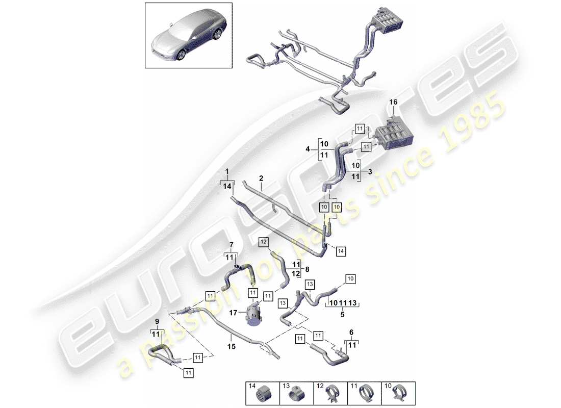 porsche 2017 (panamera 971-1) heizung teilediagramm