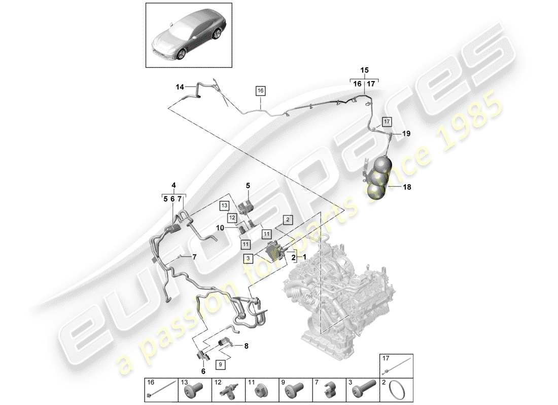 porsche 2017 (panamera 971-1) vakuumsystem teilediagramm