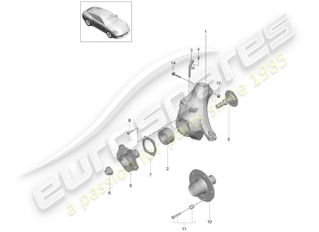 porsche 2020 (991-2) radträger ersatzteildiagramm