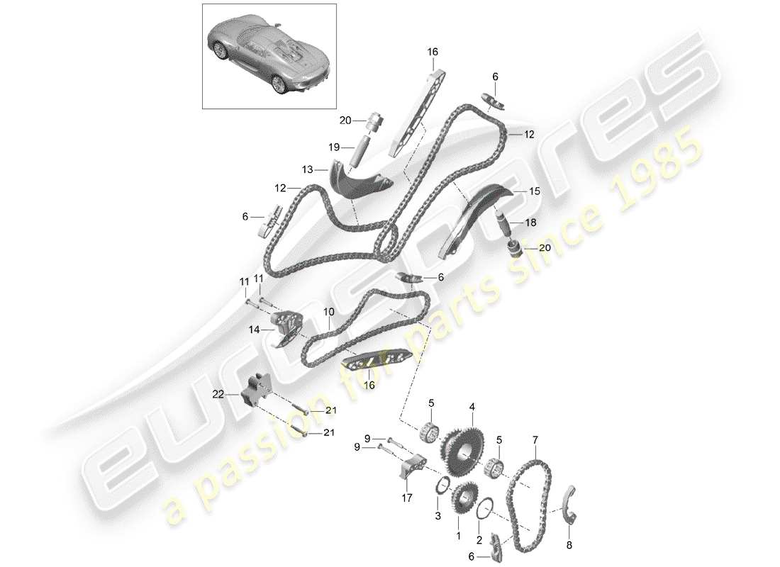 porsche 2015 (918 spyder) ventilsteuerung teilediagramm