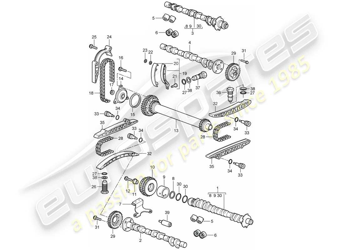 porsche 2008 (987 boxster) nockenwelle teilediagramm