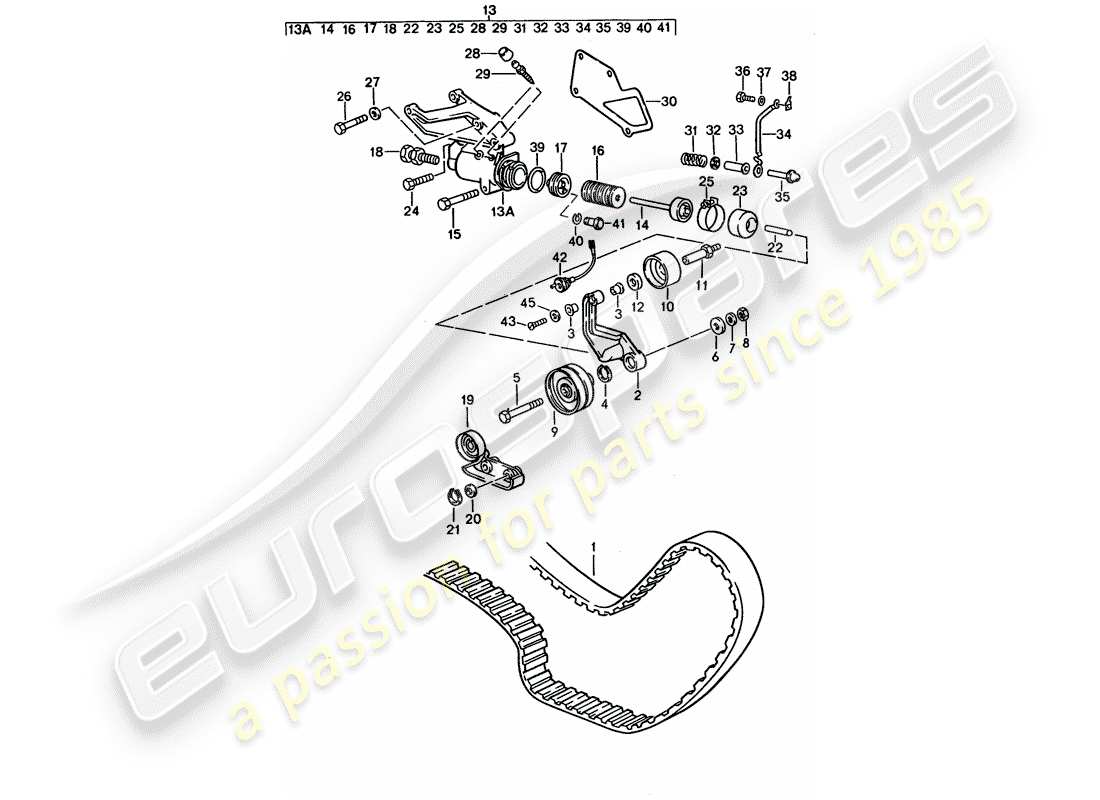 porsche 1994 (928) antriebsmechanismus - nockenwelle ersatzteildiagramm