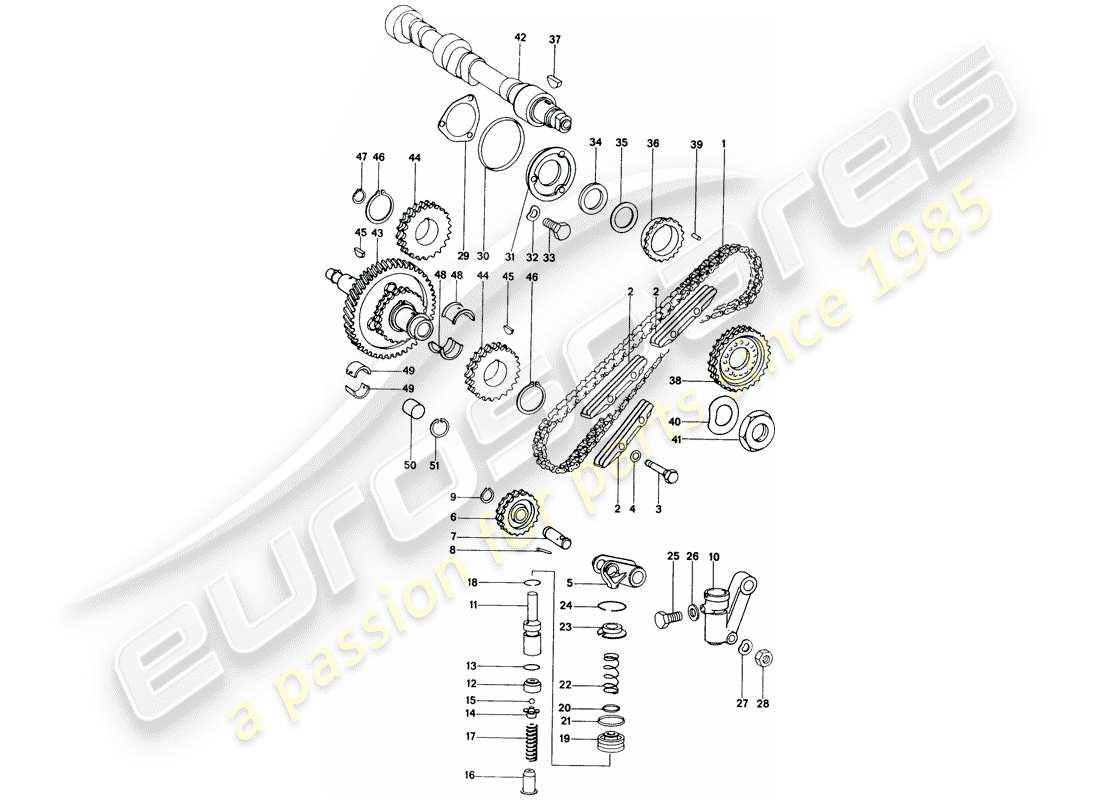 porsche 1971 (914) ventilsteuerung teilediagramm