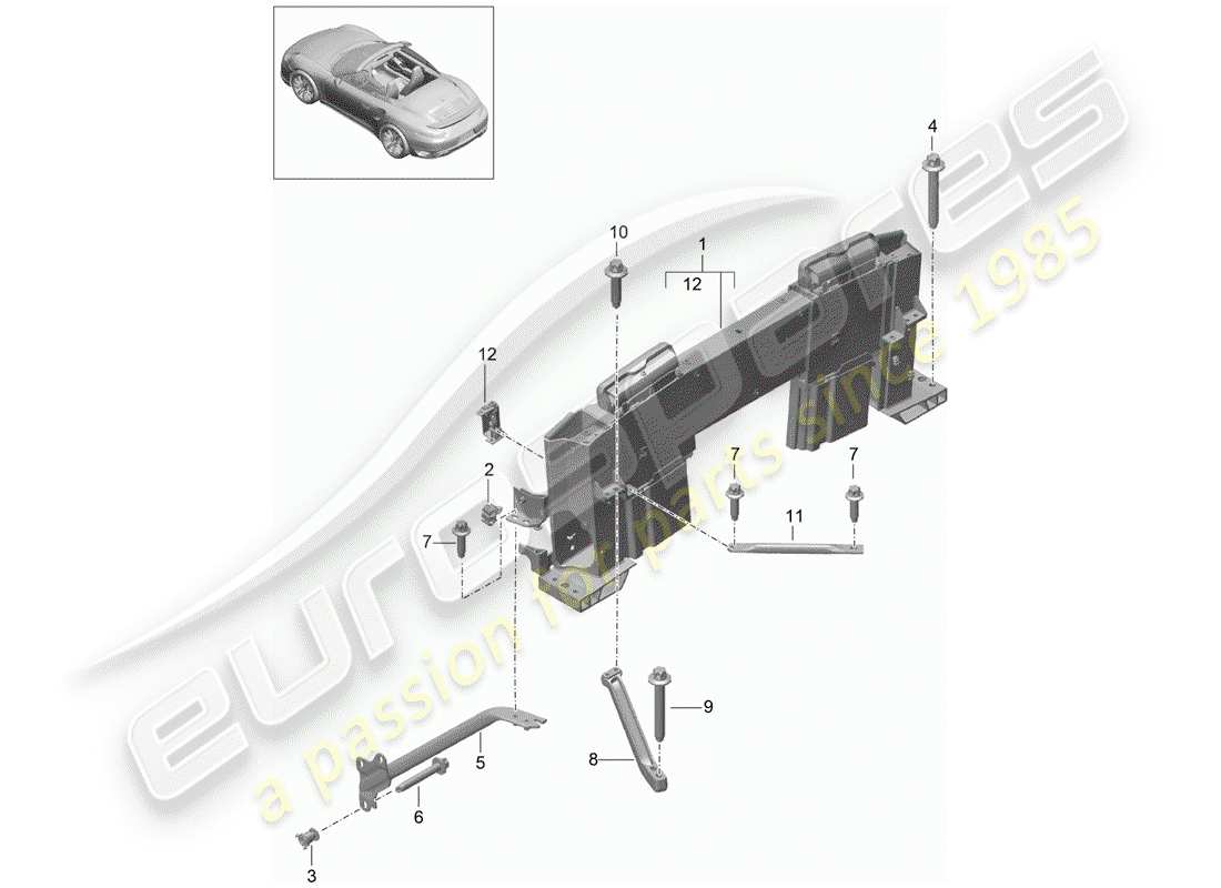 porsche 2015 (991-1 turbo) überrollbar teilediagramm