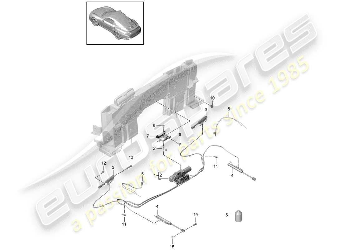 porsche 2017 (991-2) ersatzteildiagramm für obere staubox