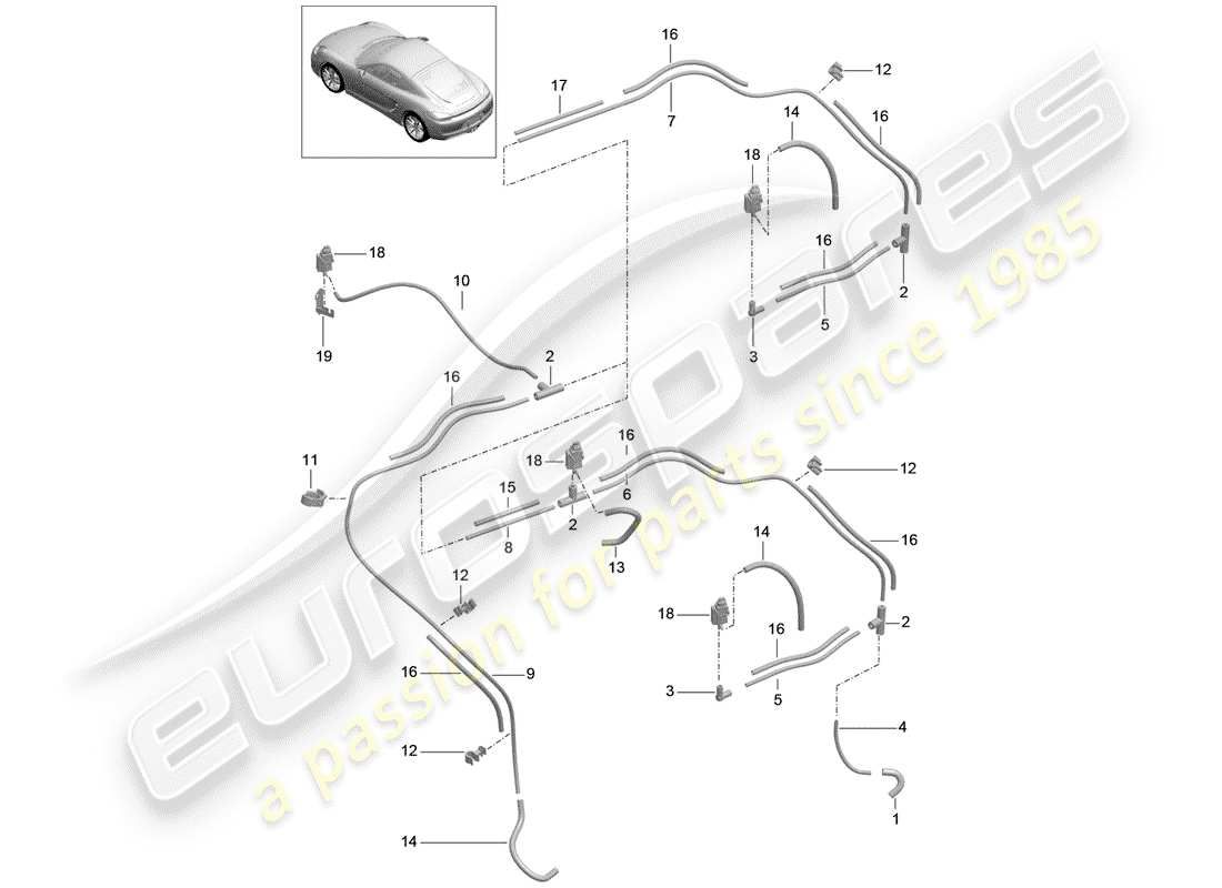 porsche 2014 (981 cayman) vakuumsystem teilediagramm