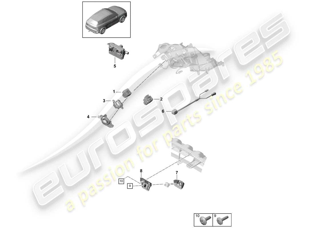 porsche 2018 (cayenne e3 9ya/9yb) kamera-teilediagramm
