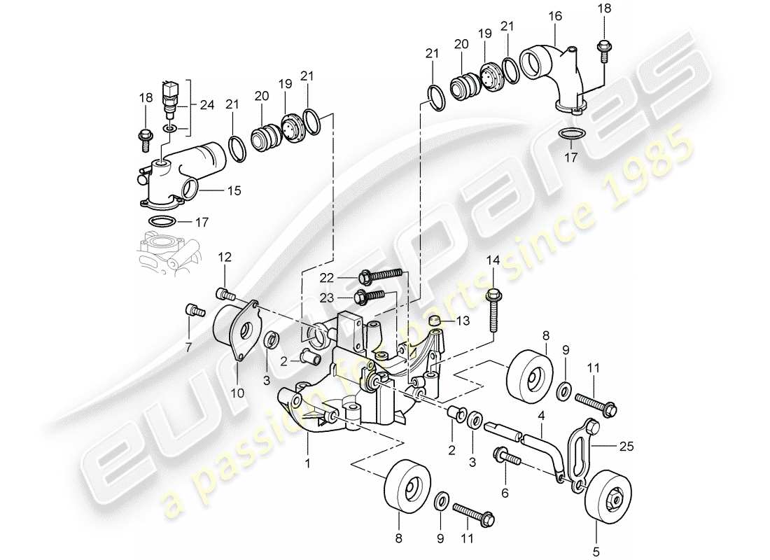 porsche 2007 (997-1 turbo / gt2) riemenspanner ersatzteildiagramm