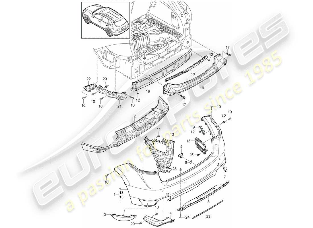 porsche 2013 (cayenne e2 92a) lining ersatzteildiagramm
